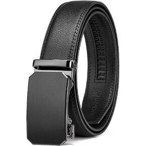 BOSTANTEN Mens Belt Leather Ratchet Belt For Men Dress and Casual with Adjustable Buckle, Trim to Fit