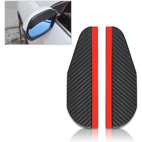 Pack-2 Car Rear View Mirror Rain Visor Guard, Waterproof Carbon Fiber Car Side Mirror Rain Eyebrow, Car Rain Visor Guard for Most Cars, Trucks and SUVs (Black)
