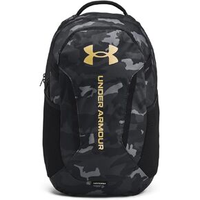 حقيبة ظهر Under Armour للجنسين للبالغين Hustle 6.0، (001) أسود/أسود/ذهبي معدني، مقاس واحد يناسب الجميع