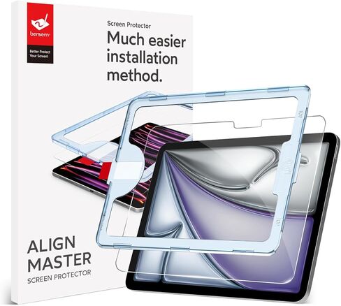 bersem Screen Protector Compatible with iPad Air 11 Inch 2024 (M2), Tempered Glass, Ultra Clear, Anti-Scratch, Case Friendly, EZ Kit, 1 Pack in Saudi Arabia