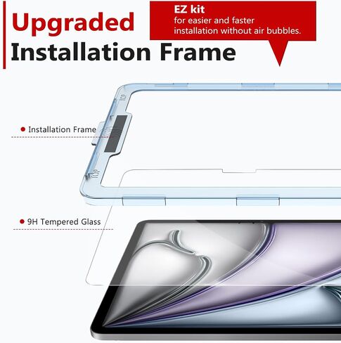 bersem Screen Protector Compatible with iPad Air 11 Inch 2024 (M2), Tempered Glass, Ultra Clear, Anti-Scratch, Case Friendly, EZ Kit, 1 Pack in Saudi Arabia