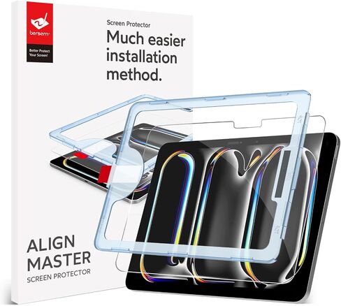 bersem Screen Protector Compatible with iPad Air 11 Inch 2024 (M2), Tempered Glass, Ultra Clear, Anti-Scratch, Case Friendly, EZ Kit, 1 Pack in Saudi Arabia