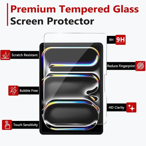 bersem Screen Protector Compatible with iPad Air 11 Inch 2024 (M2), Tempered Glass, Ultra Clear, Anti-Scratch, Case Friendly, EZ Kit, 1 Pack in Saudi Arabia