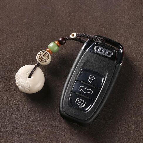 Lucky Donut Good Luck Keychain for Women with Openable Knot, Handmade Jade Lucky Charms Meaning Safe and Good Luck in Saudi Arabia