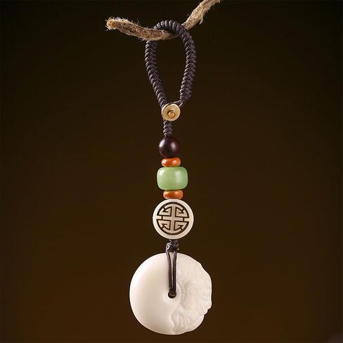 Lucky Donut Good Luck Keychain for Women with Openable Knot, Handmade Jade Lucky Charms Meaning Safe and Good Luck in Saudi Arabia