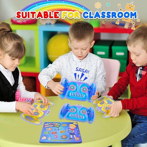 Autism Sensory Liquid Toy Easter Basket Stuffers for Kids Boys, ADHD Autistic Quiet Airplane Travel Toys, Cool Squishy Fidget Tube Stress Relief Toy for Classroom, Valentine's Day Gift for Kids in Saudi Arabia