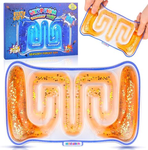 Autism Sensory Liquid Toy Easter Basket Stuffers for Kids Boys, ADHD Autistic Quiet Airplane Travel Toys, Cool Squishy Fidget Tube Stress Relief Toy for Classroom, Valentine's Day Gift for Kids in Saudi Arabia