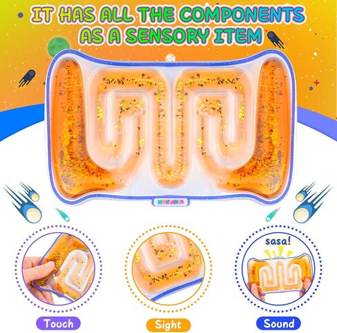 Autism Sensory Liquid Toy Easter Basket Stuffers for Kids Boys, ADHD Autistic Quiet Airplane Travel Toys, Cool Squishy Fidget Tube Stress Relief Toy for Classroom, Valentine's Day Gift for Kids in Saudi Arabia