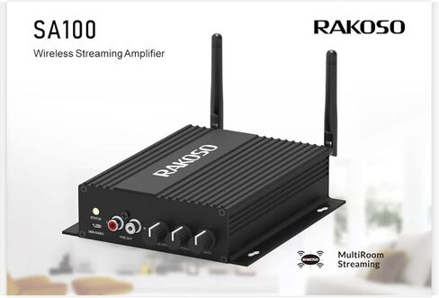 Arylic SA100 واي فاي وبلوتوث 5.0 قناة ستيريو مضخم الصوت المنزلي، Airplay DLNA، مزامنة متعددة الغرف، 24 بت 192 كيلو هرتز HiFi تدفق الصوت مدمج لمكبرات الصوت in Kuwait