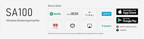 Arylic SA100 واي فاي وبلوتوث 5.0 قناة ستيريو مضخم الصوت المنزلي، Airplay DLNA، مزامنة متعددة الغرف، 24 بت 192 كيلو هرتز HiFi تدفق الصوت مدمج لمكبرات الصوت in Kuwait