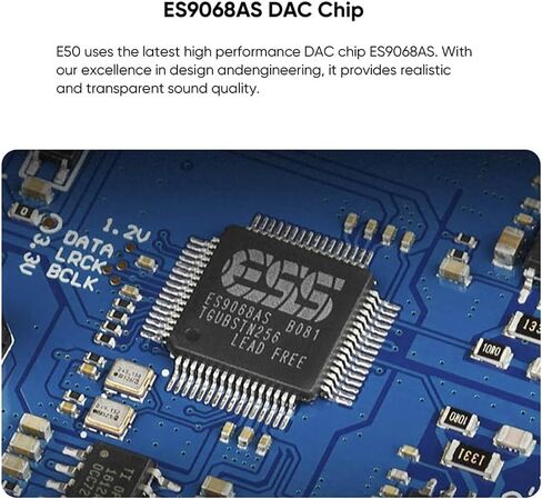 Topping E50 MQA DAC Home Audio DAC ES9068AS XMOS XU216 DSD512/768 كيلو هرتز USB/Coax/Opt Input RCA/TRS وحدة فك ترميز الإخراج المتوازن مع جهاز التحكم عن بعد (أسود) in Kuwait