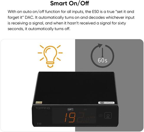 Topping E50 MQA DAC Home Audio DAC ES9068AS XMOS XU216 DSD512/768 كيلو هرتز USB/Coax/Opt Input RCA/TRS وحدة فك ترميز الإخراج المتوازن مع جهاز التحكم عن بعد (أسود) in Kuwait