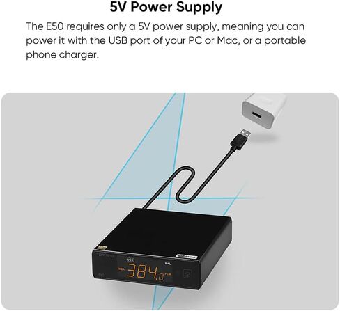 Topping E50 MQA DAC Home Audio DAC ES9068AS XMOS XU216 DSD512/768 كيلو هرتز USB/Coax/Opt Input RCA/TRS وحدة فك ترميز الإخراج المتوازن مع جهاز التحكم عن بعد (أسود) in Kuwait