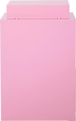 OSP Home Furnishings 3 Drawer Locking Metal File Cabinet with Top Shelf, Pink in Saudi Arabia