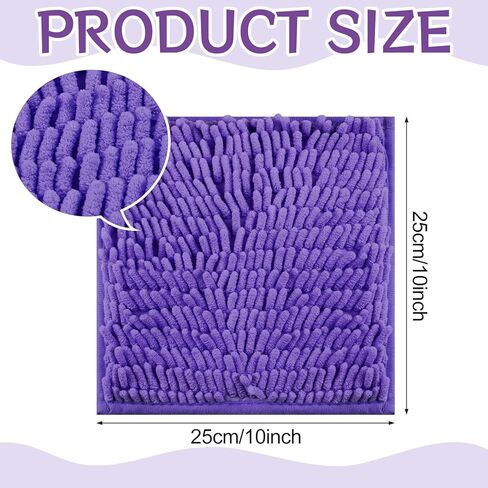 سجادة فراء مربعة مقاس 10 بوصات من شانيل أشعث لتزيين الخزانة وسجاد غير قابل للانزلاق وإكسسوارات خزانة للمدرسة للبنات، أسود in Kuwait