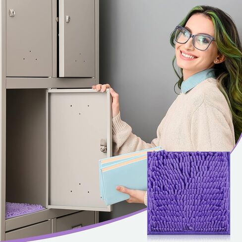 سجادة فراء مربعة مقاس 10 بوصات من شانيل أشعث لتزيين الخزانة وسجاد غير قابل للانزلاق وإكسسوارات خزانة للمدرسة للبنات، أسود in Kuwait