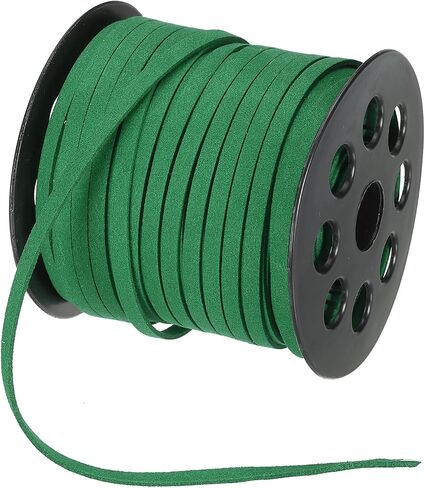 PATIKIL Flat Suede Leather Lace, 5mm x 50 Yard Faux Suede Leather Cord DIY Supplies for Necklace Bracelet Beading Jewelry Making Tassels Art Crafts, Black in Saudi Arabia