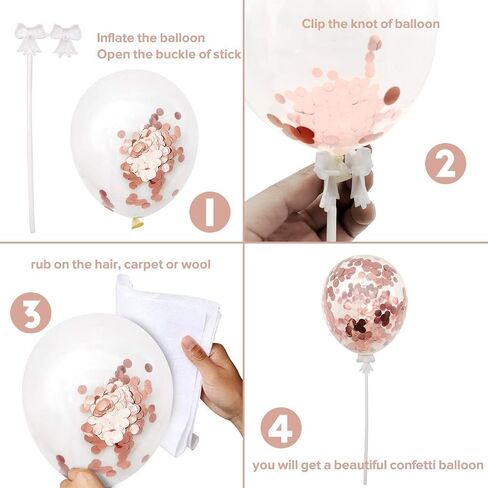 Rose Gold Cake Topper Decoration with Happy Birthday, Birthday Cake Topper, Pink Star，Confetti Balloon and Paper Fans for Rose Gold Theme Birthday Party Decor Girl Women in Saudi Arabia