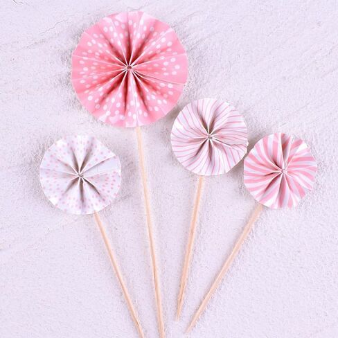 Rose Gold Cake Topper Decoration with Happy Birthday, Birthday Cake Topper, Pink Star，Confetti Balloon and Paper Fans for Rose Gold Theme Birthday Party Decor Girl Women in Saudi Arabia