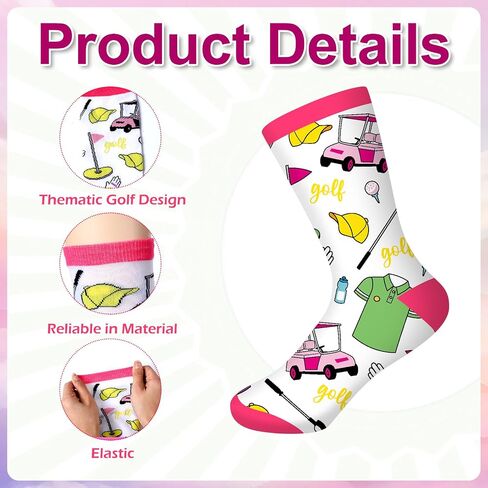 12 Pairs Womens Golf Socks Womens Golf Carts Socks Athletic Golf Themed Socks Golf Gifts for Women Golfers Ladies Female Adult in Saudi Arabia