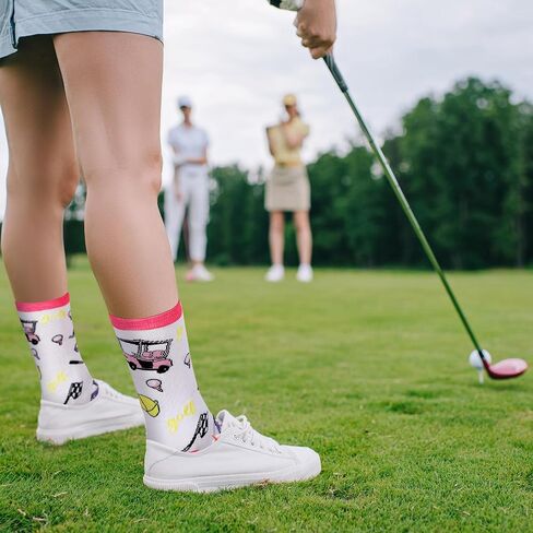 12 Pairs Womens Golf Socks Womens Golf Carts Socks Athletic Golf Themed Socks Golf Gifts for Women Golfers Ladies Female Adult in Saudi Arabia