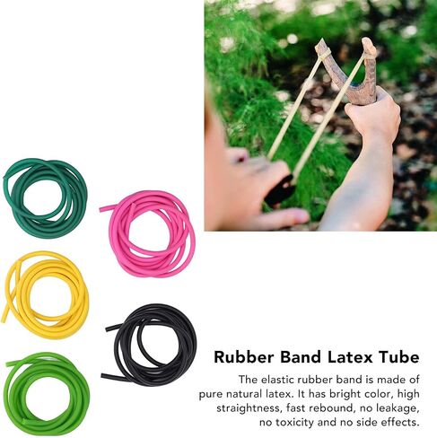 BigKing Catapult Latex Tube,5pcs 4070 Elastic Latex Hose Rubber Band Slingshot Ice Green Pink Fluorescent Green Black Yellow 2m in Saudi Arabia