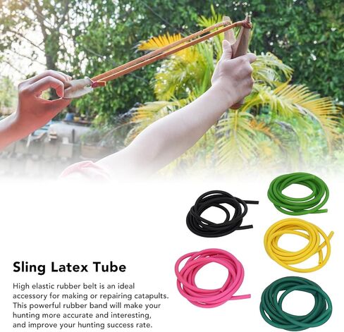 BigKing Catapult Latex Tube,5pcs 4070 Elastic Latex Hose Rubber Band Slingshot Ice Green Pink Fluorescent Green Black Yellow 2m in Saudi Arabia