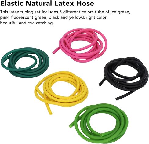 BigKing Catapult Latex Tube,5pcs 4070 Elastic Latex Hose Rubber Band Slingshot Ice Green Pink Fluorescent Green Black Yellow 2m in Saudi Arabia