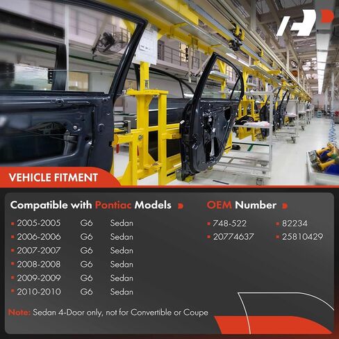 A-Premium Power Window Regulator with Motor Compatible with Pontiac G6 2005-2010 Rear Driver Side (Sedan Body Style Only) in Saudi Arabia