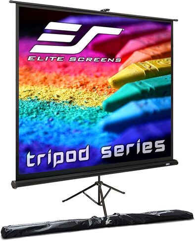 Elite Screens Tripod Series, 136-INCH 1:1, 16:9, 4:3, Adjustable Multi Aspect Ratio Portable Indoor Outdoor Projector Screen, 8K/4K Ultra HD 3D Ready, US Based Company 2-YEAR WARRANTY, T136UWS1- Black in Saudi Arabia