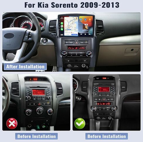 راديو سيارة SIXWIN 2G+64G Android 13 لسيارة KIA Sorento 2009 2010 2011 2012 2013 شاشة لمس 10.1 بوصة مع CarPlay Android Auto Mirror Link Bluetooth FM GPS Navigation HiFi WiFi SWC كاميرا احتياطية MIC in Saudi Arabia