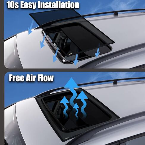 فتحة سقف شمسية، IC ICLOVER Universal Car Moon Roof Mesh غطاء حماية من الأشعة فوق البنفسجية، تركيب مغناطيسي سريع، إطلاق الحرارة والتهوية لتخييم السيارة، وقوف السيارات في الرحلات، التخييم طوال الليل in Kuwait