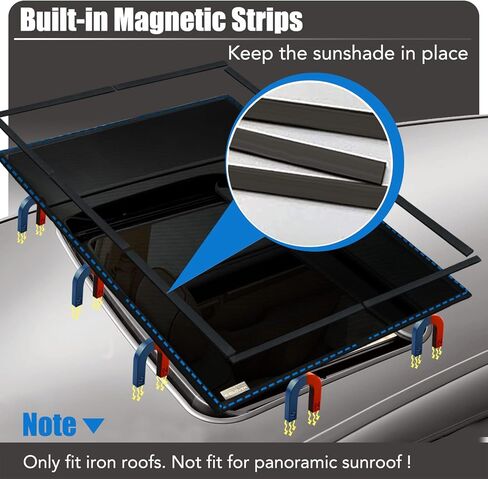 فتحة سقف شمسية، IC ICLOVER Universal Car Moon Roof Mesh غطاء حماية من الأشعة فوق البنفسجية، تركيب مغناطيسي سريع، إطلاق الحرارة والتهوية لتخييم السيارة، وقوف السيارات في الرحلات، التخييم طوال الليل in Kuwait