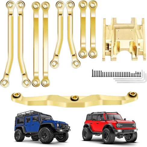 Brass High Clearance Links Set & Skid Plate for Traxxas TRX4M Upgrades fit for TRX-4M Bronco Defender 1/18 Crawler Car (Gold) in Saudi Arabia