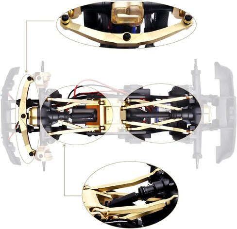 Brass High Clearance Links Set & Skid Plate for Traxxas TRX4M Upgrades fit for TRX-4M Bronco Defender 1/18 Crawler Car (Gold) in Saudi Arabia
