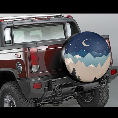 غطاء إطار احتياطي غطاء إطار العجلة واقي سحابة القمر الأزرق مناسب للمقطورة وRV وسيارات الدفع الرباعي والعديد من المركبات مقاس 15 بوصة in Kuwait