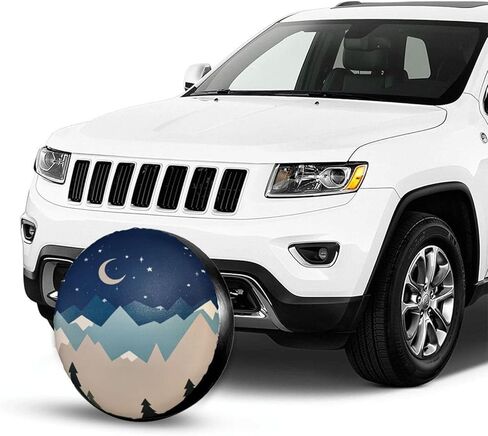 غطاء إطار احتياطي غطاء إطار العجلة واقي سحابة القمر الأزرق مناسب للمقطورة وRV وسيارات الدفع الرباعي والعديد من المركبات مقاس 15 بوصة in Kuwait