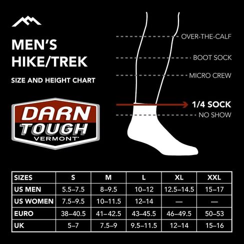 Darn Tough Men's Hiker Quarter Midweight with Cushion Hiking Sock (Style 1959) - Chestnut, X-Large in Saudi Arabia