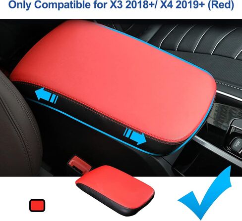2018-2023 B MW X3 G01 Armrest Cover, for 2019-2023 B MW X4 G02 Armrest Cover 2022 X3 G01 Center Console Cover 2023 X4 G02 Center Console Cover B MW X3 X4 Leahter Armrest Cover (Black) in Saudi Arabia