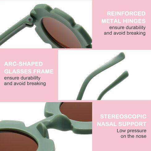 9 عبوات من النظارات الشمسية للأطفال على شكل زهرة مستديرة على شكل قلب نظارات شمسية للأطفال الصغار لطيفة للأولاد والبنات من عمر 3 إلى 10 سنوات، نظارات شمسية للأطفال هدايا الحفلات in Kuwait