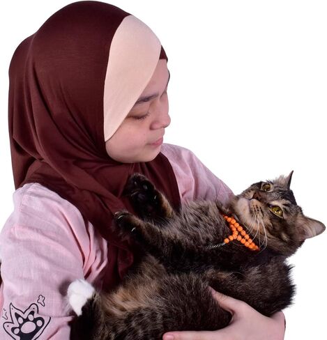 Handmade | Princess Nur Hijab Two Tones | Girls Kids 1 piece Cotton Practical Hijab Headscarf Instant Scarf in Kuwait