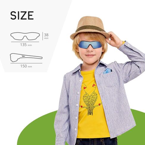 TOREGE Grilamid Tr90 Flexible Kids Sports Sunglasses Polarized Glasses for Junior Boys Girls Age 3-12 TR04 in Saudi Arabia