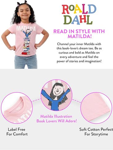 Roald Dahl Matilda T Shirt | Girls Tshirt | Girls Summer Tops in Saudi Arabia