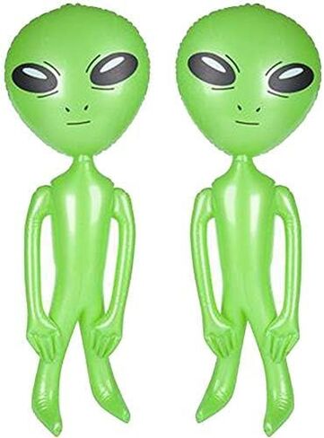 ArtCreativity Green Inflatable Alien, Set of 2, Outer Space Decorations, 34 Inch Alien Inflatable Toys, Alien Party Decorations, Birthday Party Favors, Swimming Pool Toys for Kids in Saudi Arabia