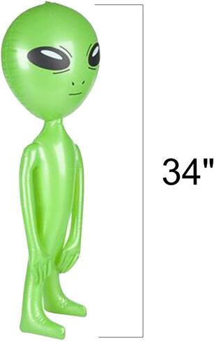 ArtCreativity Green Inflatable Alien, Set of 2, Outer Space Decorations, 34 Inch Alien Inflatable Toys, Alien Party Decorations, Birthday Party Favors, Swimming Pool Toys for Kids in Saudi Arabia