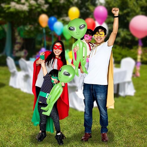 ArtCreativity Green Inflatable Alien, Set of 2, Outer Space Decorations, 34 Inch Alien Inflatable Toys, Alien Party Decorations, Birthday Party Favors, Swimming Pool Toys for Kids in Saudi Arabia