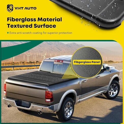 YHTAUTO Hard Quad Fold Truck Bed Tonneau Cover w/Auto Locking Function Compatible with 2005-2021 Nissan Frontier, 6'1" (73.3") Bed, All-Weather Bed Cover, Aluminum Side Rail & Fiberglass Panel in Saudi Arabia