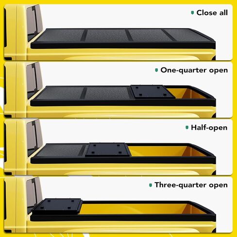 YHTAUTO Hard Quad Fold Truck Bed Tonneau Cover w/Auto Locking Function Compatible with 2005-2021 Nissan Frontier, 6'1" (73.3") Bed, All-Weather Bed Cover, Aluminum Side Rail & Fiberglass Panel in Saudi Arabia