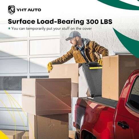 YHTAUTO Hard Quad Fold Truck Bed Tonneau Cover w/Auto Locking Function Compatible with 2005-2021 Nissan Frontier, 6'1" (73.3") Bed, All-Weather Bed Cover, Aluminum Side Rail & Fiberglass Panel in Saudi Arabia