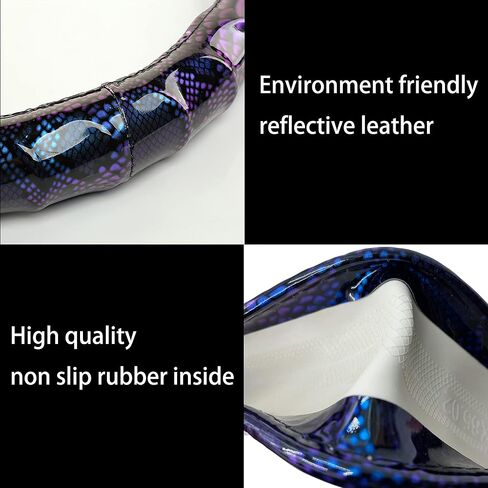 Wood Grain Leather Steering Wheel Cover Brown Black Elastic Stretch Car SUV Wheel Protector Breathable Anti-Slip Steering Wheels Accessories for Men Women Universal 15 inch in Saudi Arabia